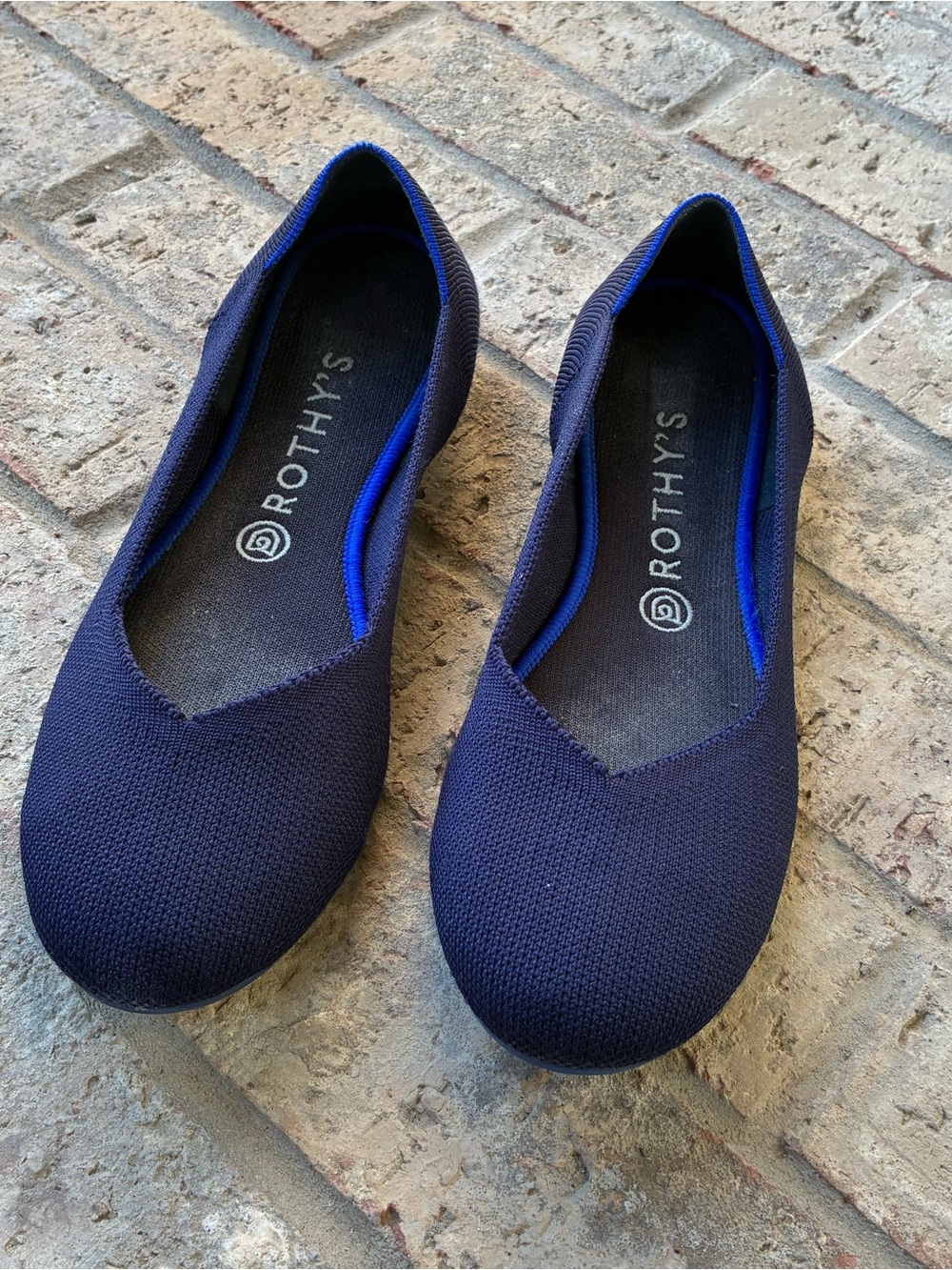 Rothy's Navy Blue Knit Ballet Flats